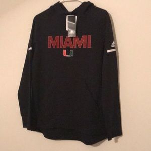 NWT adidas Squad pullover hoodie U of Miami